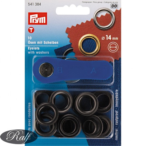 Set ocheti cu dispozitiv de atasare, culoare negru oxidat, 14 mm - Prym 541384